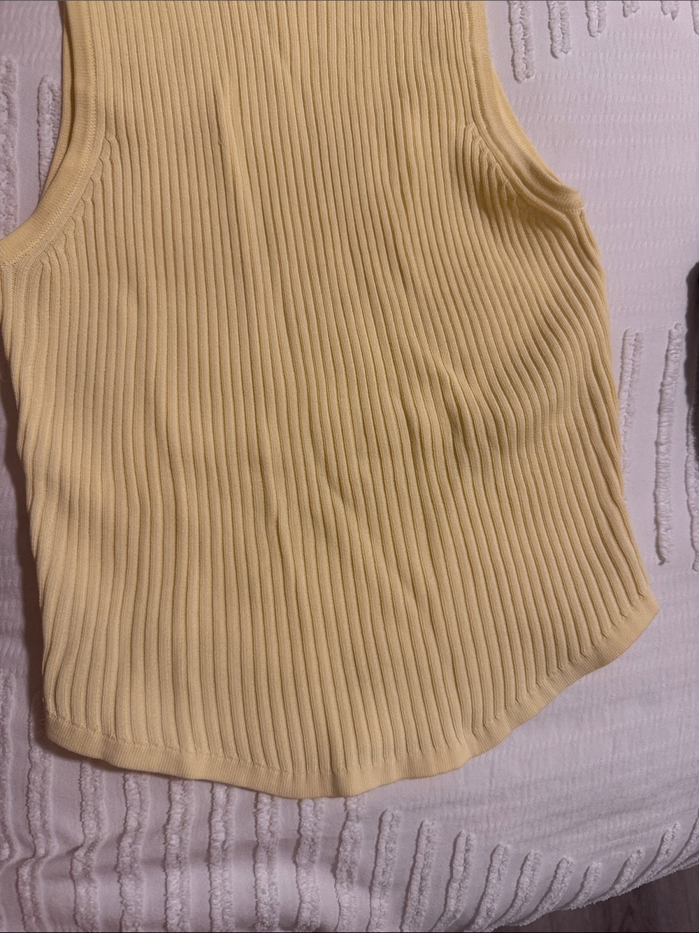 Yellow Ribbed Tank Top - Picture 4 of 6